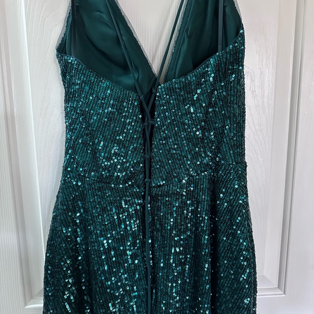 Blondie Nites by Stacy Sklar Green Sequin Dress